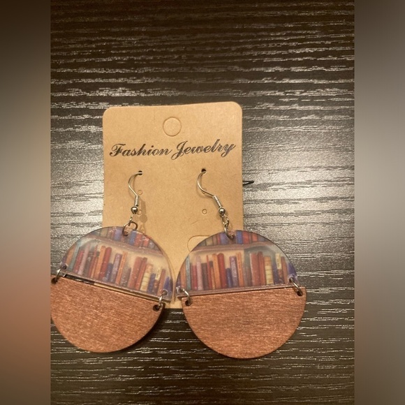3/$20 Round Book earrings. Brand new. Make a great gift for a teacher, librarian - Picture 2 of 2